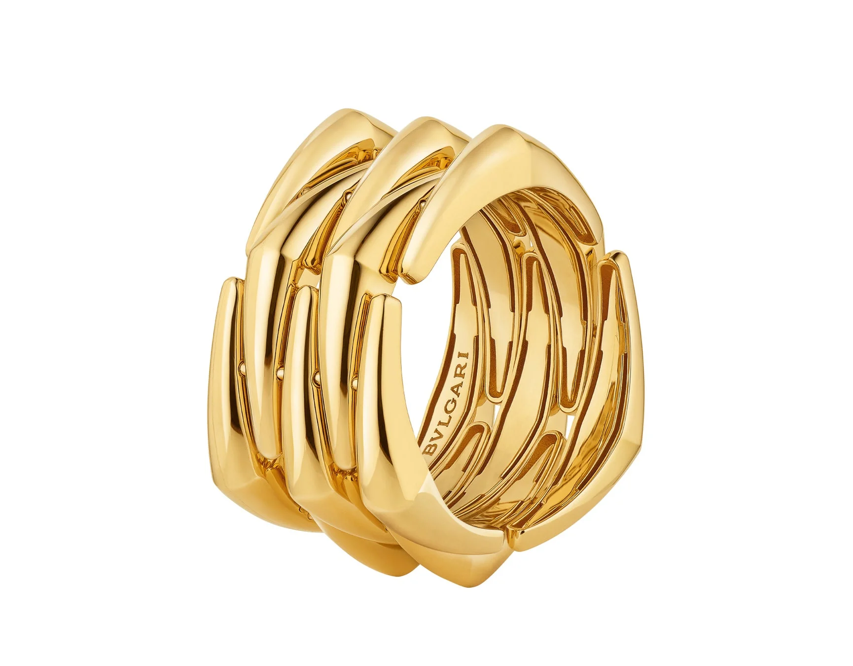 波打つような抽象的なデザインのゴールドリング