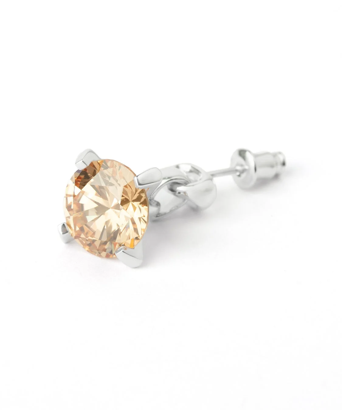 大振りなカラーストーンが一粒揺れるピアス