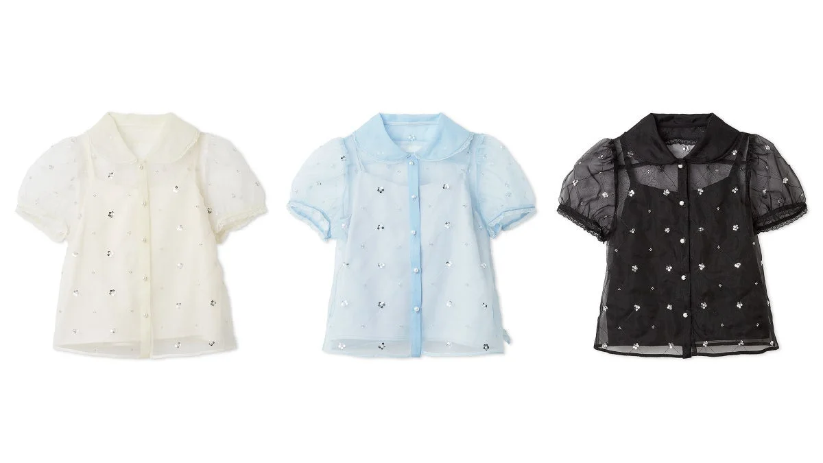 ラウンドカラービジューブラウス