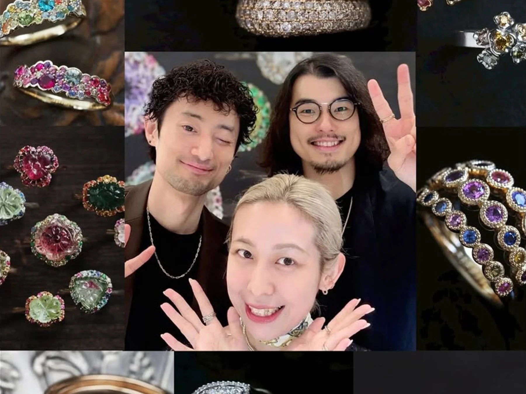 リングと人物の集合写真