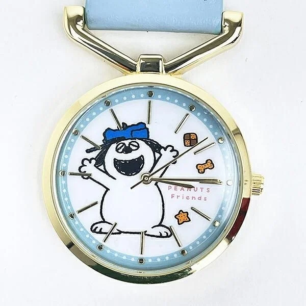 くすみブルーレザーのオラフウォッチ文字盤