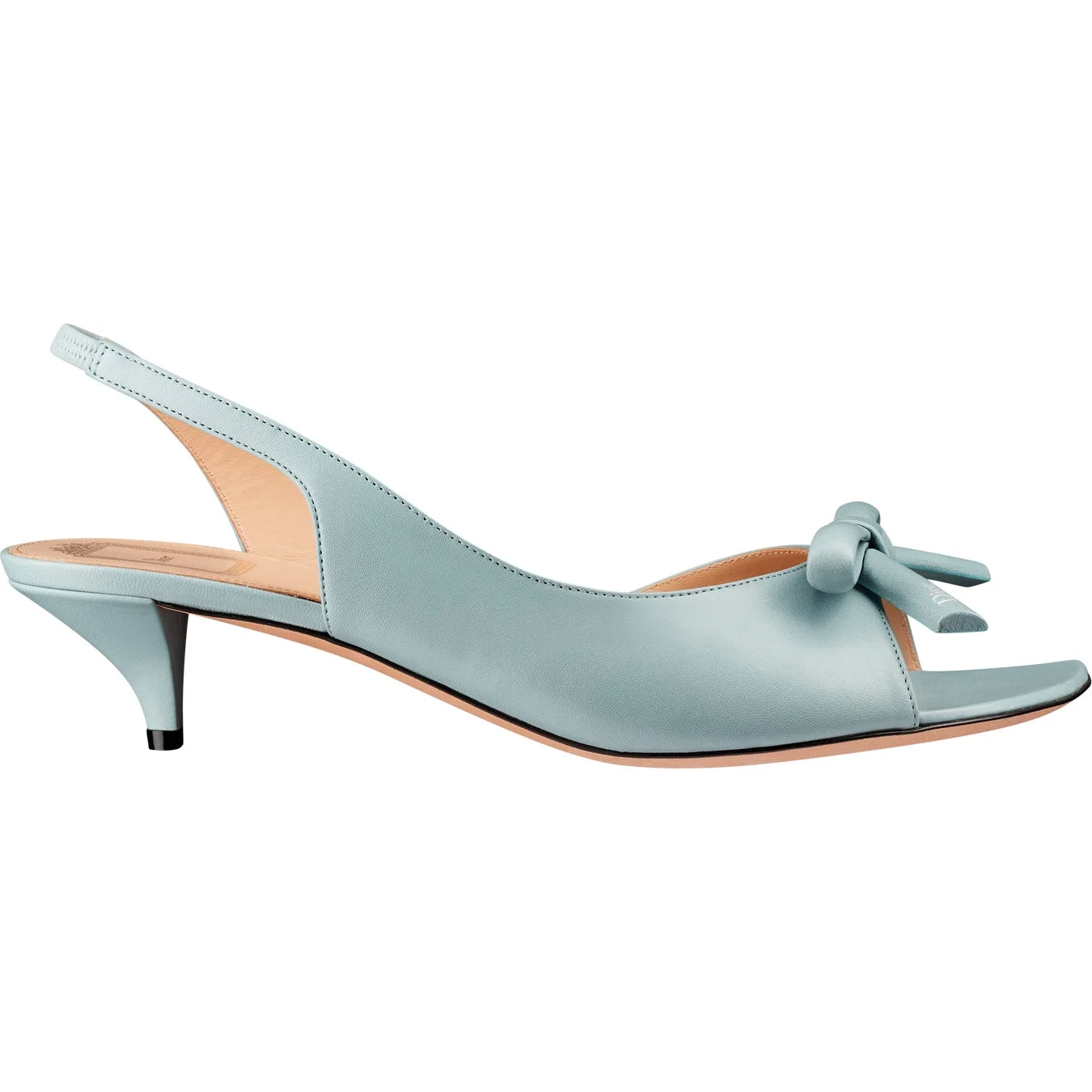 水色のエレガントなスリングバックサンダル